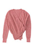 Wrap V Neck Waffle Sweater